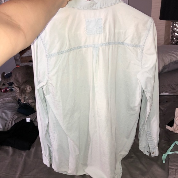 denim colored flannel! barely worn! - Picture 6 of 8